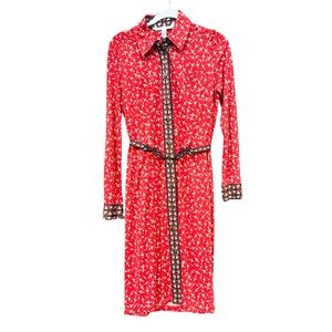 ✨ Diane Von Furstenberg Shirt Dress size 12 NWT ✨ valentine 💋 RARE find